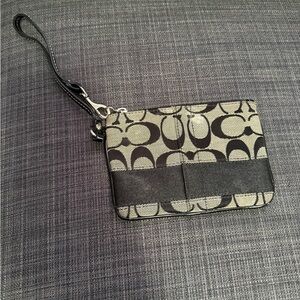 Coach Black and Gray Wristlet